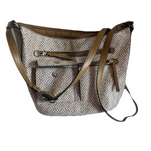 Liz Claiborne Purse Preowned Adjustable Strap Shoulder Bag‎ Faux Leather Tan